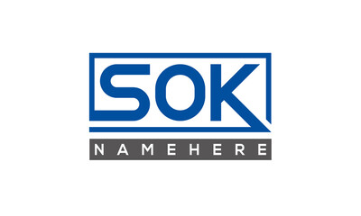 SOK creative three letters logo