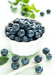 Blueberries on wooden background