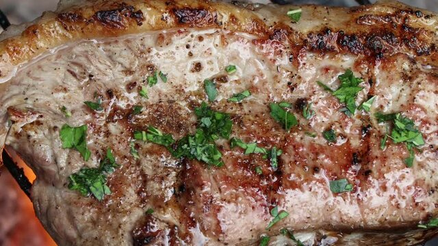 Grilled fresh meat and safe from red meat accelerators