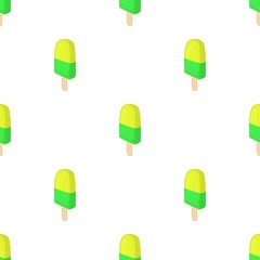 Frosty yellow and green fruit popsicle pattern seamless background texture repeat wallpaper geometric vector