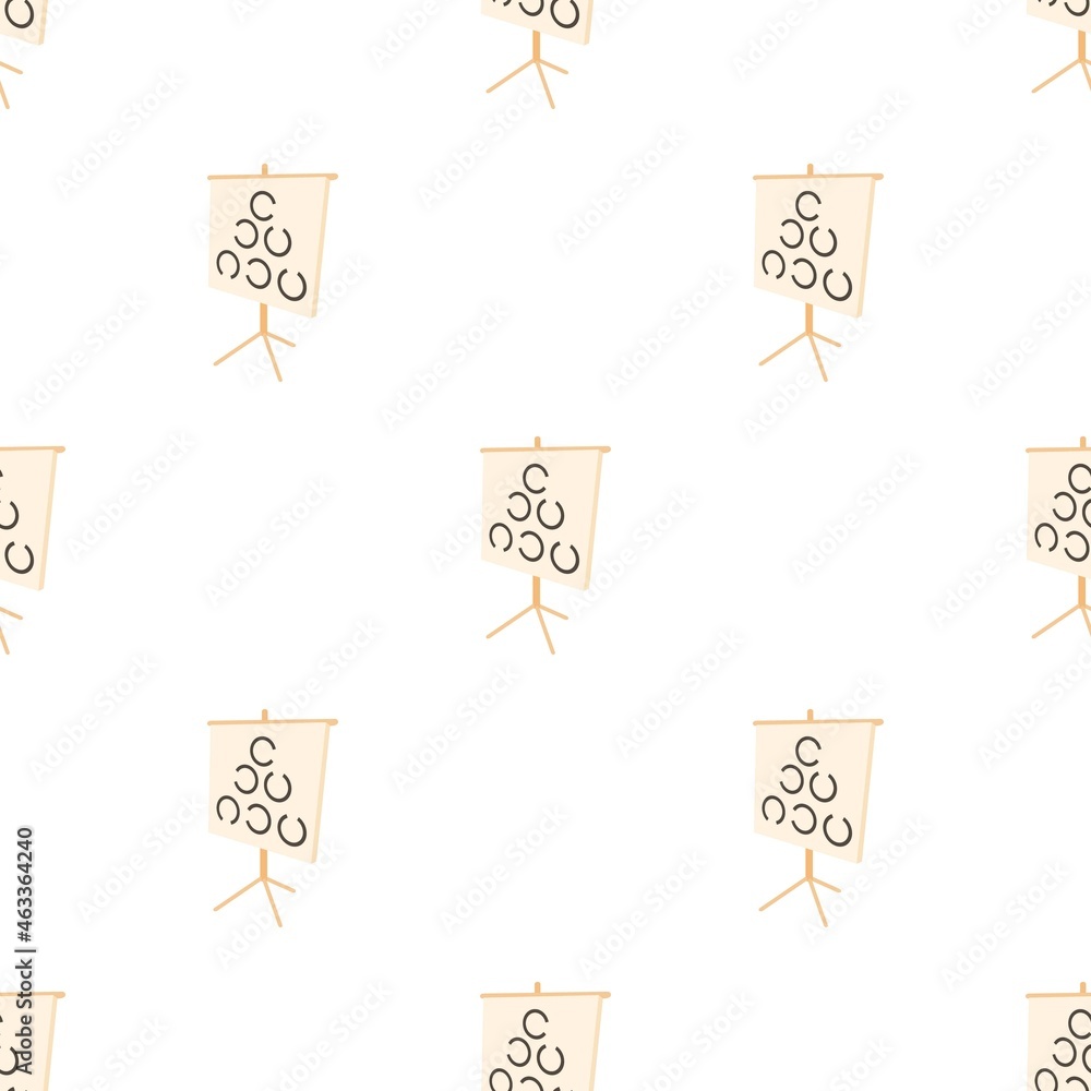 Poster eye test chart with landolt c pattern seamless background texture repeat wallpaper geometric vector