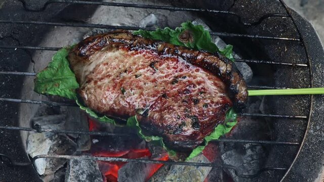 Grilled fresh meat and safe from red meat accelerators