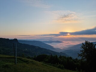 Misty sunrise