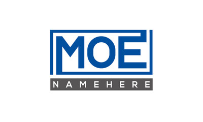 MOE creative three letters logo