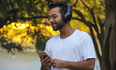 a man with headphone smiling