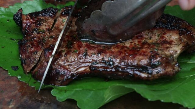 Grilled fresh meat and safe from red meat accelerators