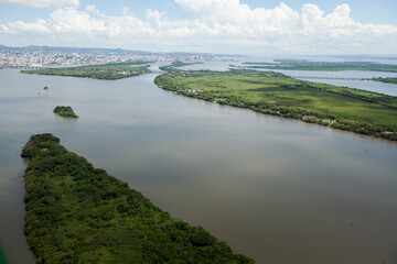 Aerial view of body of water - river - rivers. High quality photo