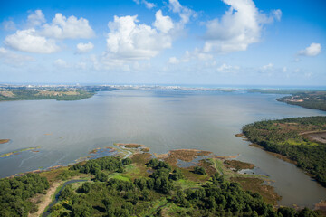 Aerial view of body of water - river - rivers. High quality photo