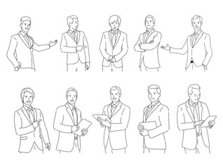 Handsome young  businessman Happy smiling standing  isolated , vector
