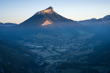 Sunrise on the Chamechaude mountain in the french alps