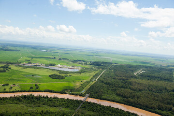 Fototapeta na wymiar Aerial view of body of water - river - rivers. High quality photo