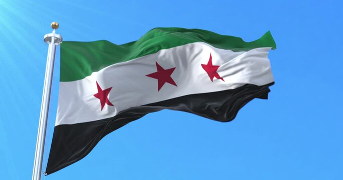 Flag of Second Syrian Republic, Syria. Loop