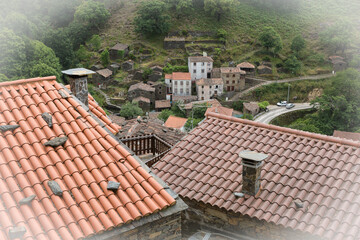 cityscape over Candal Schist Village, Serra da Lousa, Lousa, Portugal