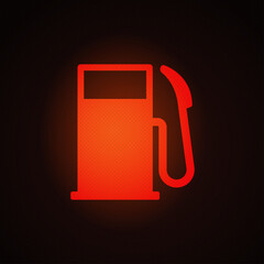 Low fuel warning light vector illustration.
