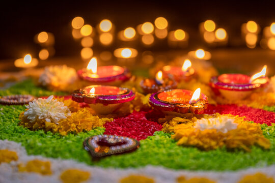 Diwali is a festival of lights celebrations by Hindus , Jains, Sikhs and some Buddhists