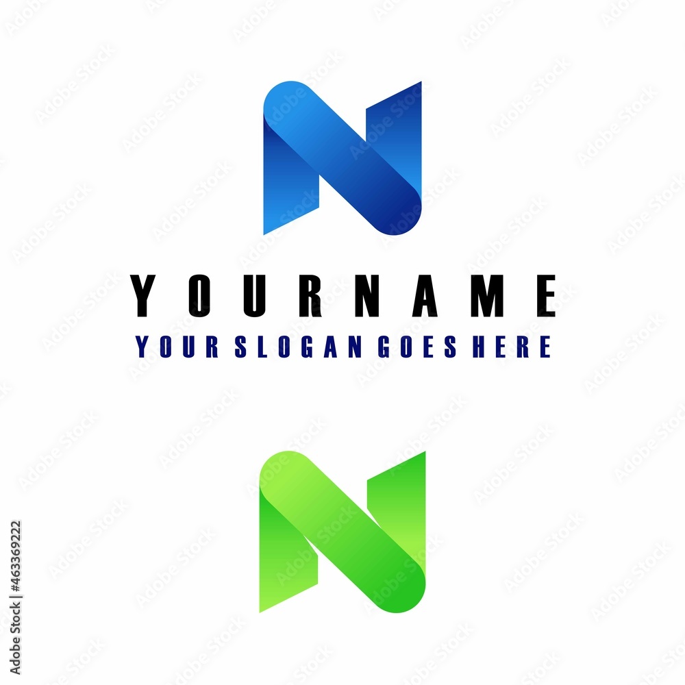 Poster simple and unique letter or word n attractive font image graphic icon logo design abstract concept v