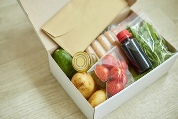 Food box meal kit of fresh ingredients and recipe blank order