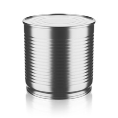 Tin can isolated on white background. 3D rendering.
