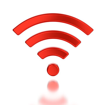 Wi-fi symbol isolated on white. 3D rendering.