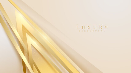 Obraz premium Golden arrow with sparkle glitter light effects elements, Luxury pastel color background.