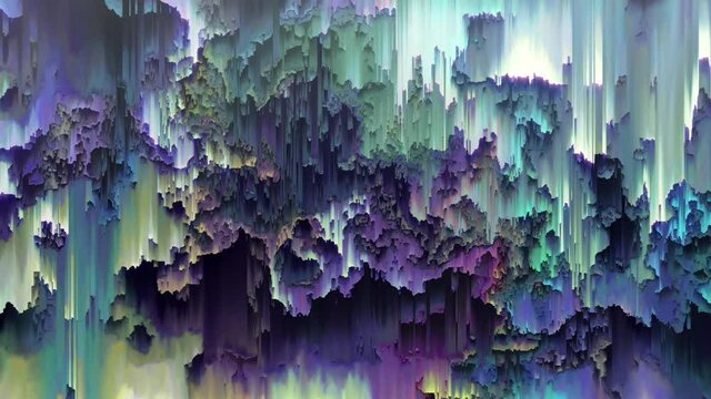 Pixel sorting loop, glitch art, data error. Colorful abstract background.