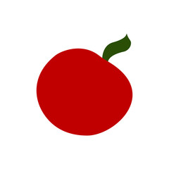 Red apple illustration isolated on white background