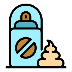 Man shaving foam icon. Outline man shaving foam vector icon color flat isolated