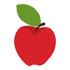 Red apple illustration isolated on white background