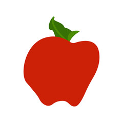 Red apple illustration isolated on white background