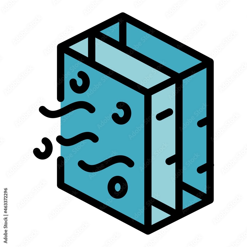 Poster air filtration layer icon. outline air filtration layer vector icon color flat isolated