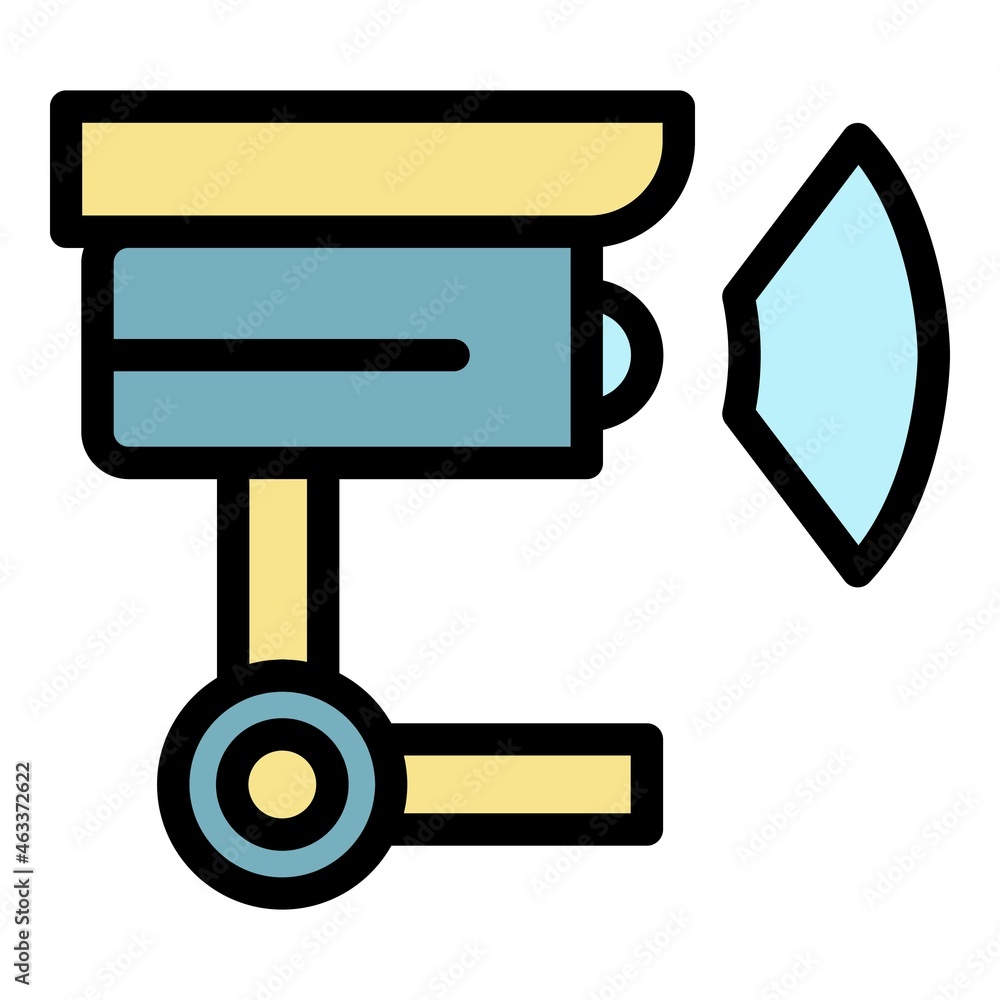 Poster security camera icon. outline security camera vector icon color flat isolated