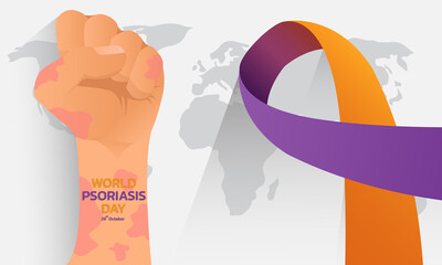 World Psoriasis Day concept. October 29. Psoriasis Awareness Month Vector Illustration.