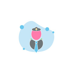 police isolated illustration on white background. police clipart.
