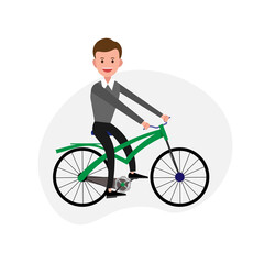 Fototapeta premium man rides a bicycle isolated illustration on white background. man rides a bicycle clipart.
