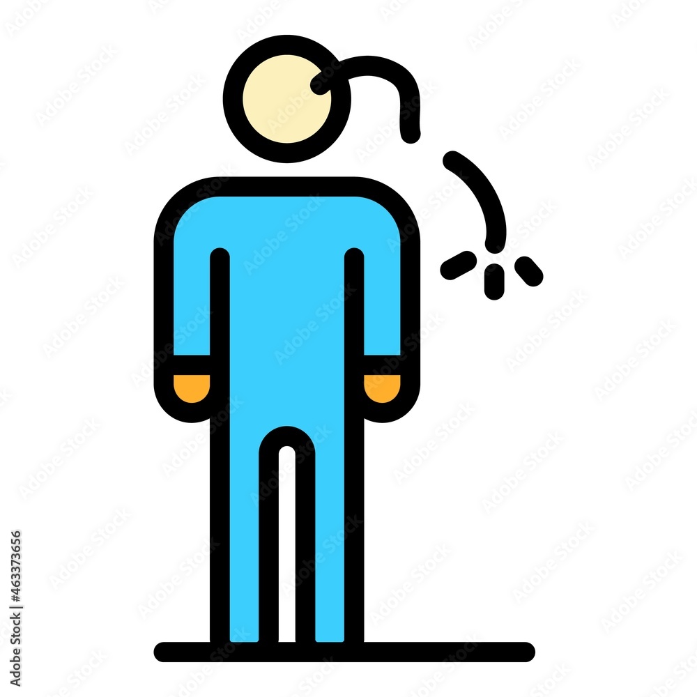Wall mural Man anxiety icon. Outline man anxiety vector icon color flat isolated - Wall murals