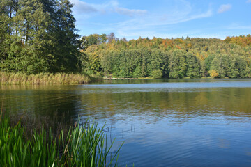 Fototapeta Jesienny pejzaż nad jeziorem obraz