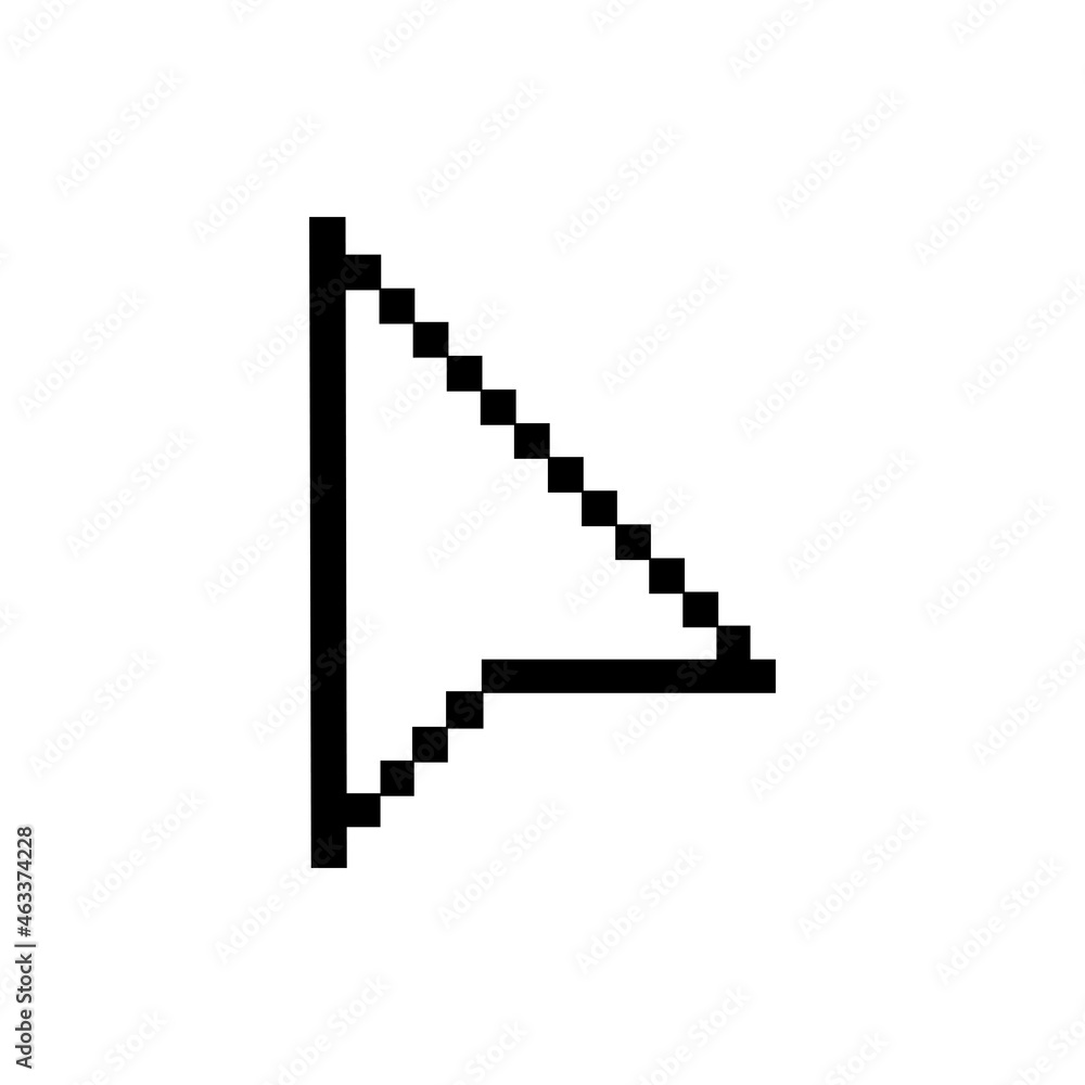 Poster pixel mouse arrow cursor isolated on white background. vector.