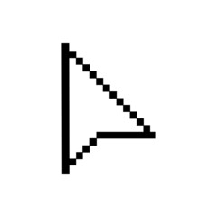 Pixel mouse arrow cursor isolated on white background. Vector.