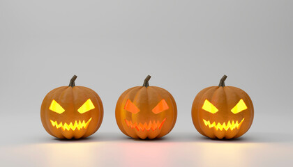 Halloween pumpkin lantern on the background. 3D render