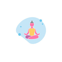 woman in lotus position isolated illustration on white background. lotus position clipart.