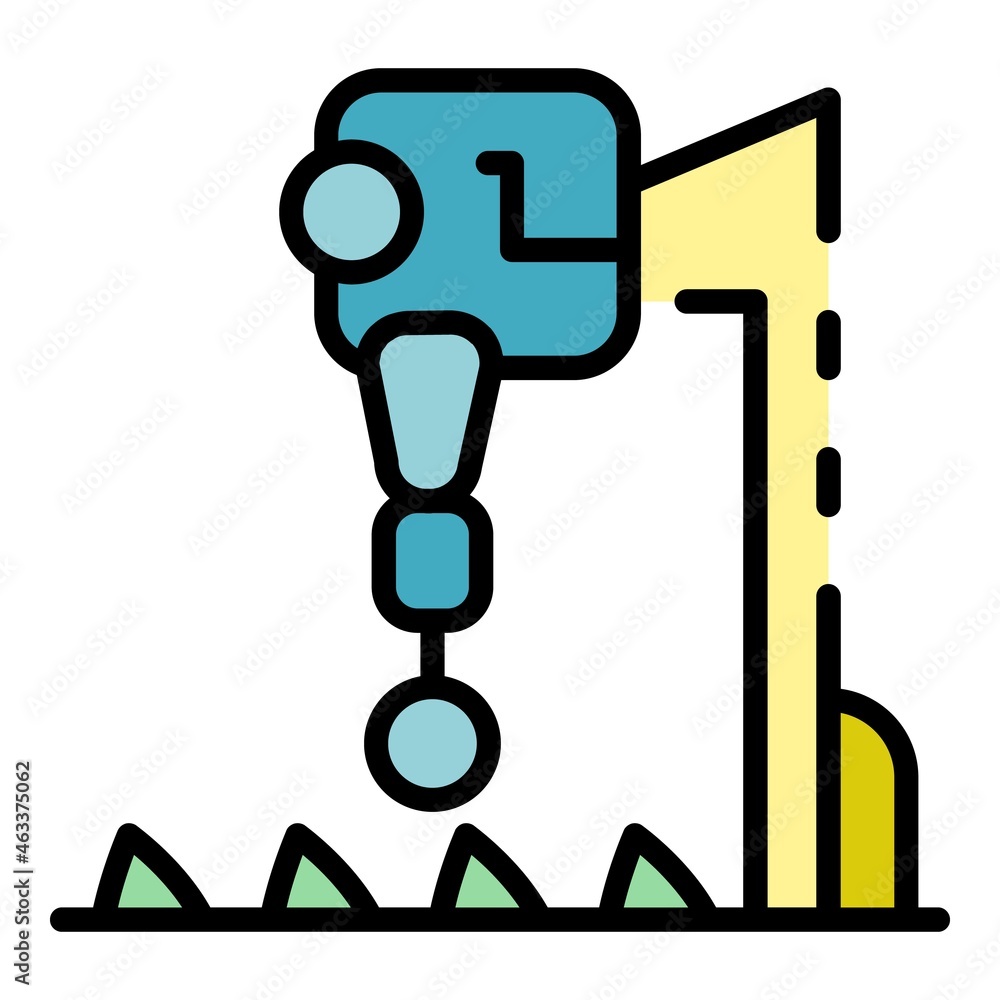 Poster farming robot icon. outline farming robot vector icon color flat isolated
