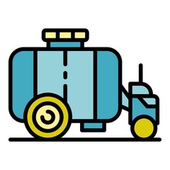 Farm water cistern icon. Outline farm water cistern vector icon color flat isolated