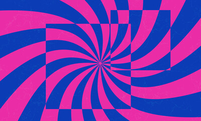 Abstract Spiral Geometric Background Vector Design. Cool Bright Vortex Optical Illusion Pattern. Op Art Illustration.