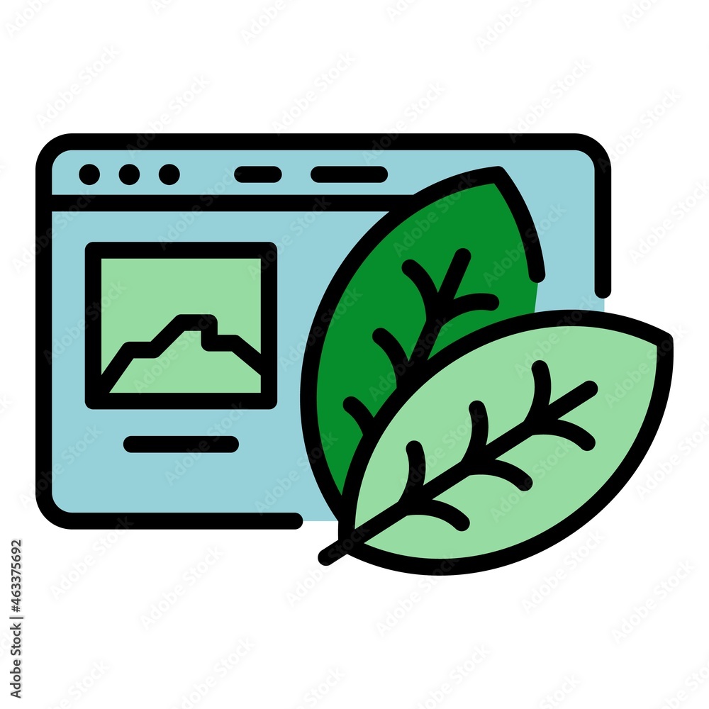 Poster web page farming robot icon. outline web page farming robot vector icon color flat isolated