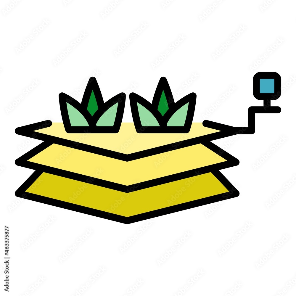 Poster autonomous farming icon. outline autonomous farming vector icon color flat isolated