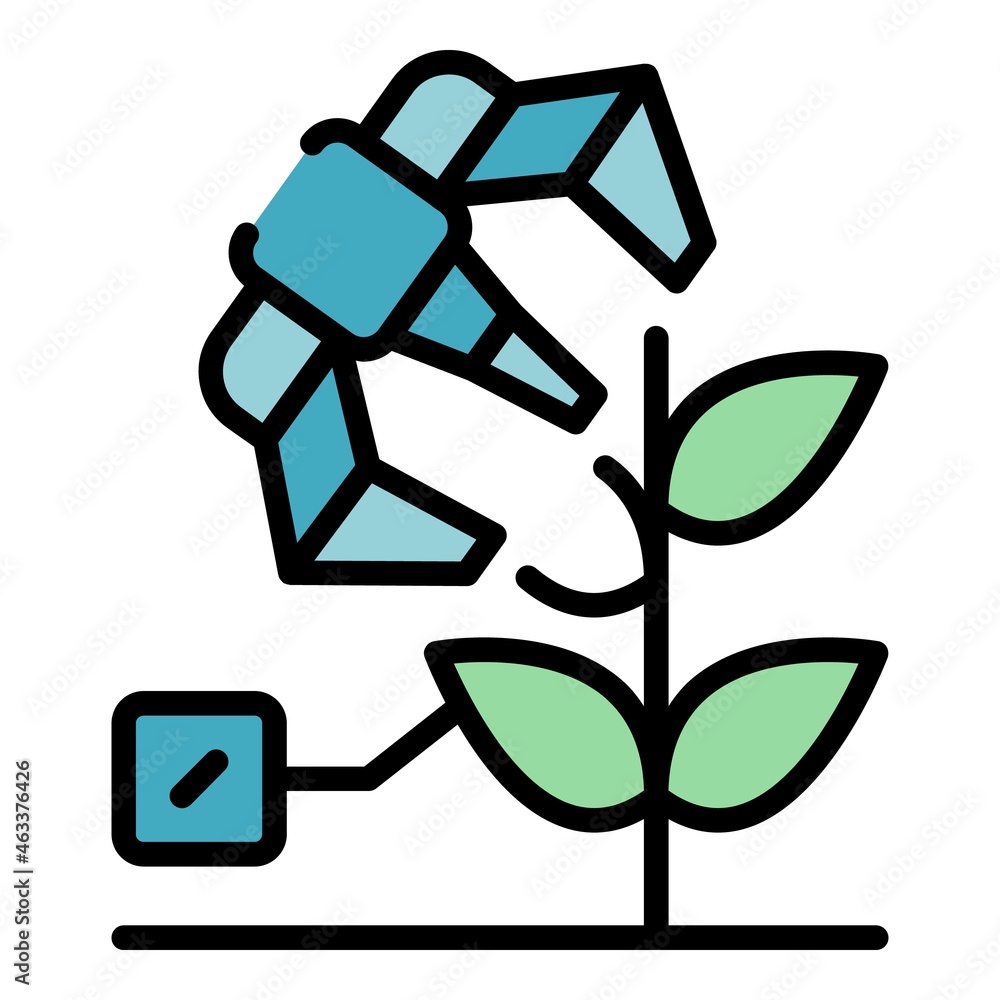 Poster farm robot arm icon. outline farm robot arm vector icon color flat isolated