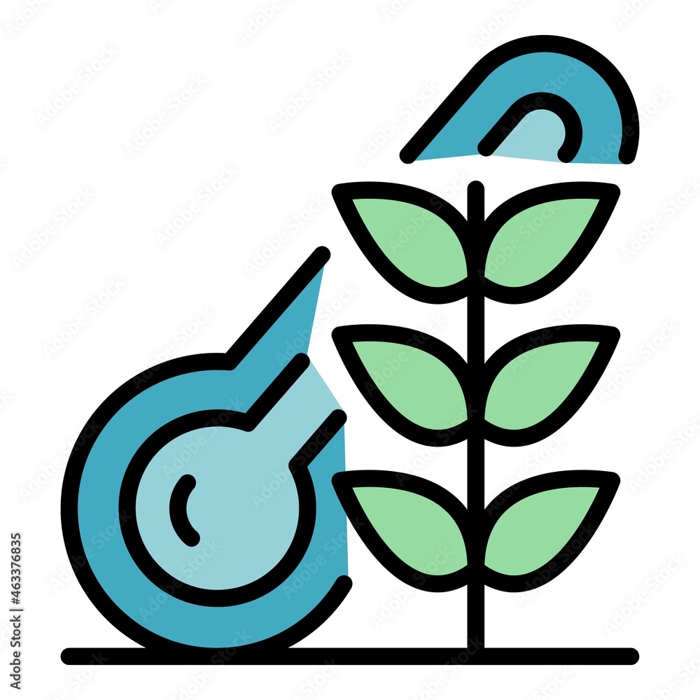 Poster farm smart temperature control icon. outline farm smart temperature control vector icon color flat i