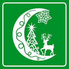 DIY stencil for creativity and Christmas home decor. Festive Moon, fabulous deer and Christmas tree.