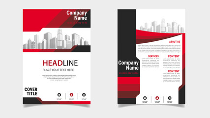 Flyer Company Profile Red Vector