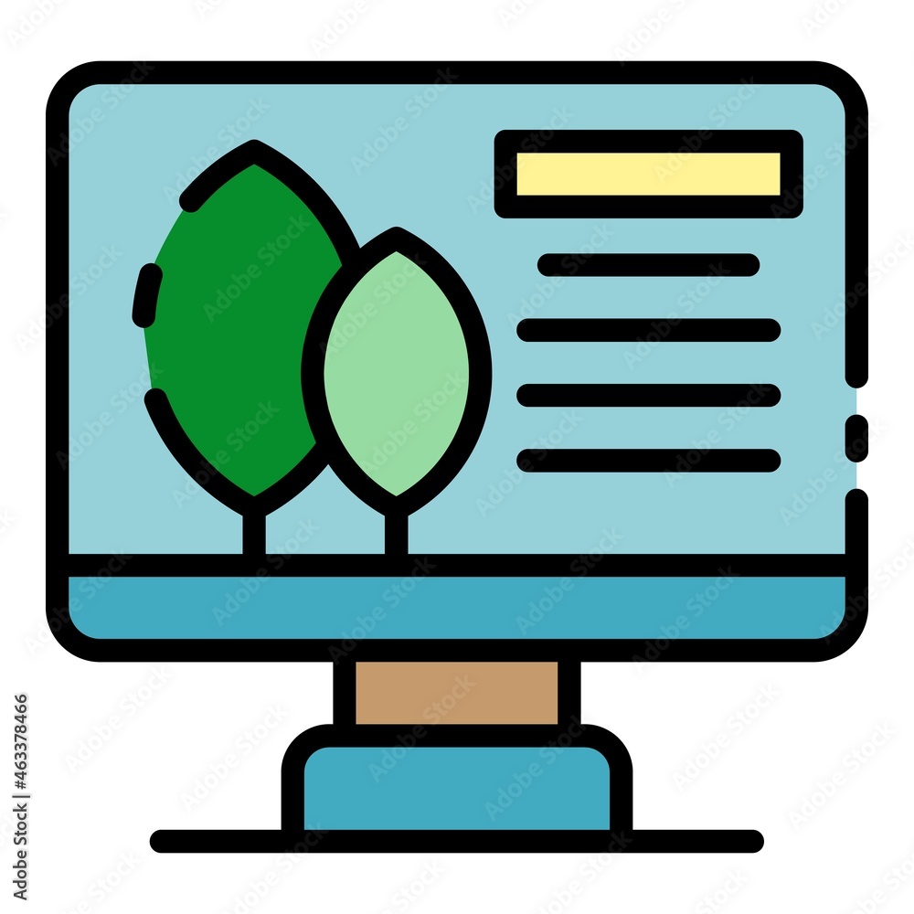 Aufkleber computer plant control icon. outline computer plant control vector icon color flat isolated